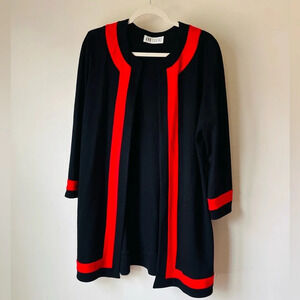 Ann Tobias Vintage Black and Red Cardigan - Likely Size Medium